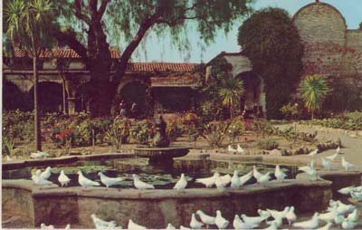 another view of the mission fountain